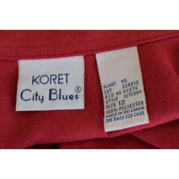 Vintage‎ 90s Red Velvety Soft Polyester Shacket | size 12 - Picture 8 of 9